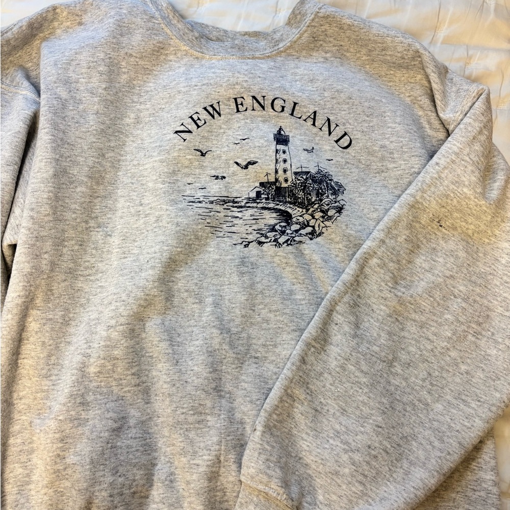Gray New England Lighthouse Sweatshirt